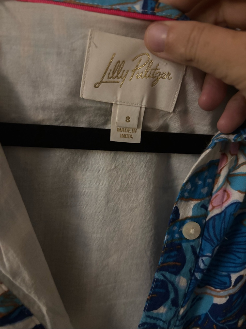 Lilly Pulitzer Blue Brett Popover Shirtdress - Picture 3 of 5